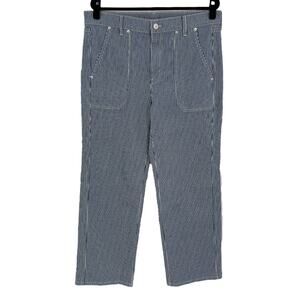 AYR Womens Studio Pants in Hickory Stripe Japanese Denim High Rise Size 33